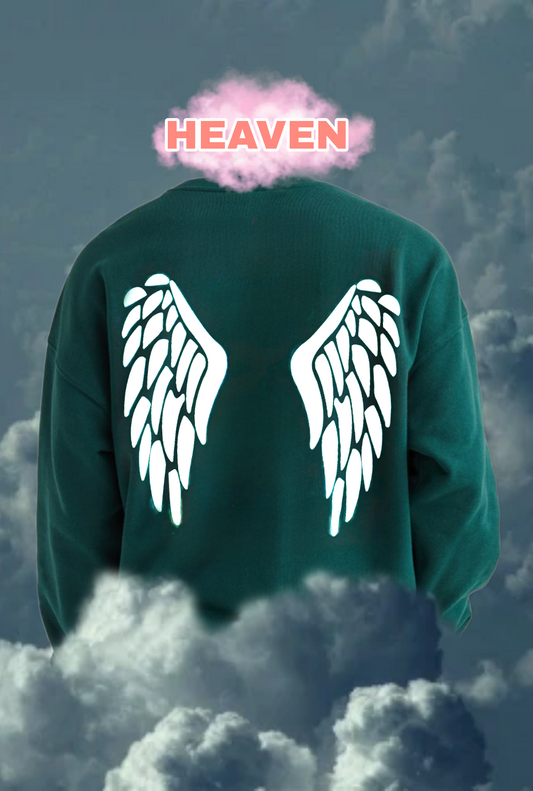 Glowing wings 3.0 green sweatshirt